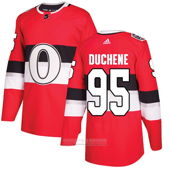Camiseta Hockey Ottawa Senators 95 Matt Duchene Autentico 2017 100 Classic Rojo
